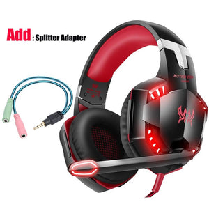 Led 3.5mm Earphone Gaming Headset With Microphone Mic Gamer PC PS4 Game Stereo Gaming Headphone